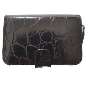 Marlo Purse Shiny Black Reptile Print Embossed Purse NWT